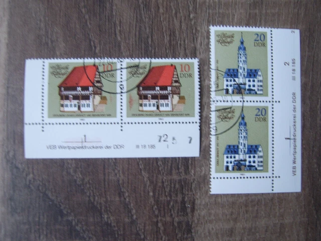 DDR; Mi.-Nr. 2775/76 voller Druckvermerk FN I und 2, gestempelt