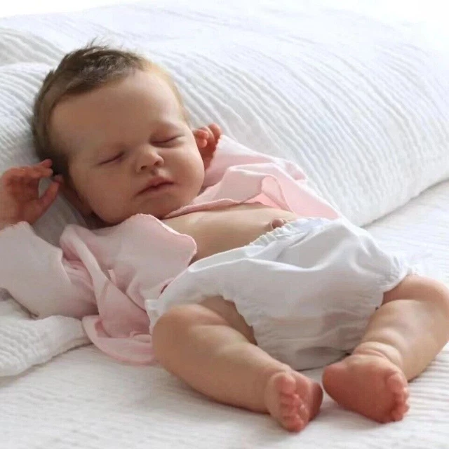 19 inch Lifelike Sleeping Newborn Reborn Doll Baby Full Silicone Body Cloth Gift