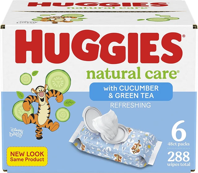 Baby Wipes, Huggies Natural Care Refreshing Baby Diaper Wipes, Hypoallergenic, S