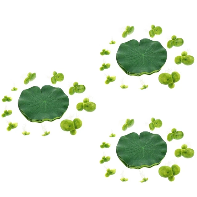 Lot De 10 Feuilles De Lotus Artificielles Flottantes En Mousse - Décoration Pour Piscine, étang, Aquarium - Vert Vif, écologique