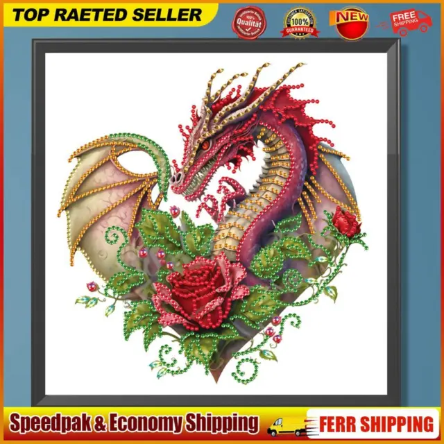 5D DIY Partial Special Shaped Drill Diamond Painting Kit Dragon Home Decoration