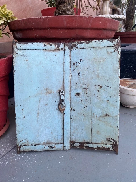 Ancient Old Wooden Blue Painted Indian Old House Window Rare Door Without Frame