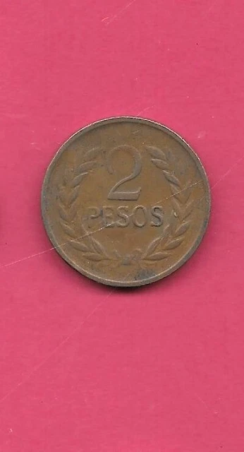 Colombia Km263 1979 Vf-Very Fine Circulatedold Vintage  2 Pesos Coin
