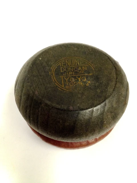 Vintage Black and Red Duncan Genuine Junior Yo-Yo Tops 2" Diameter All Wood