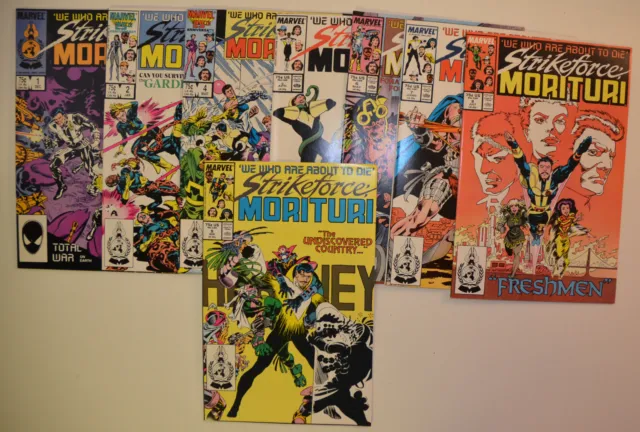 Strikeforce Morituri Lot of 8 #1,2,4,5,6,7,8,9 Marvel (1986) Comic Books Comics