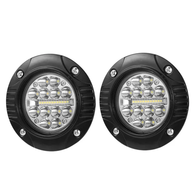 2x 5 Inch Cree Flush Mount LED Round Fog Lamp Vehicle Lighting Car Spotlights