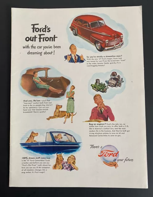 1947 Ford Magazine Print Ad Car You've Been Dreaming About