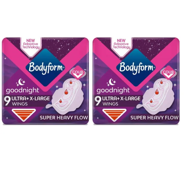 Bodyform Ultra Night X-Large With Wings Sanitary Towels Pads  PACK OF 2