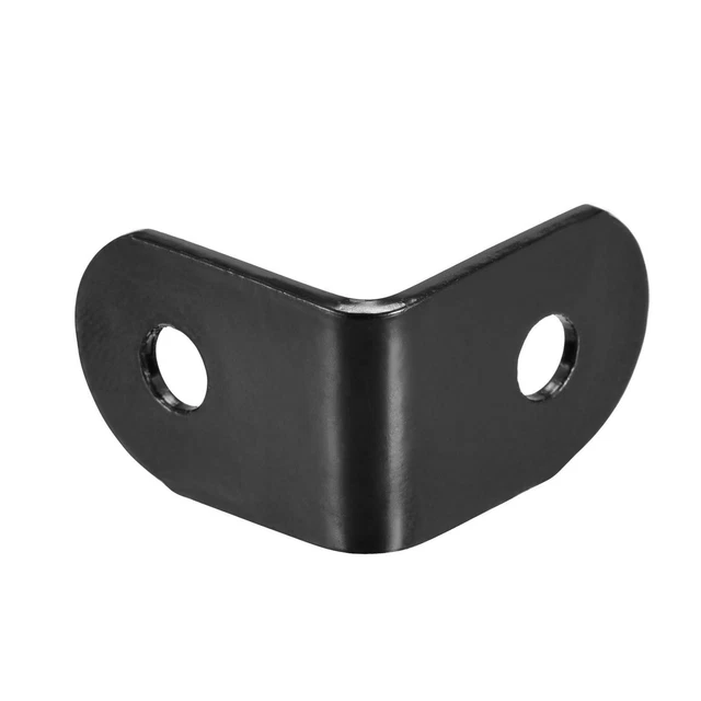 Corner Brace Angle Bracket Fastener L Shape 25mmx25mmx16mm Black Round End 10pcs 4