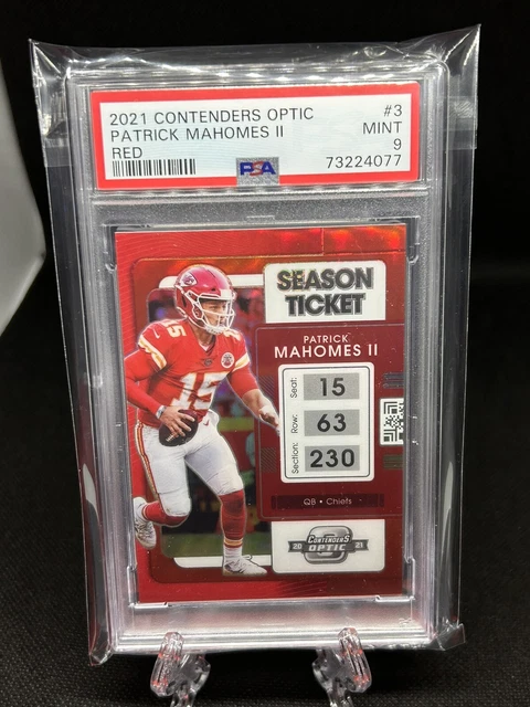2021 Panini Contenders Optic Football /175 Patrick Mahomes Red Color Match PSA 9