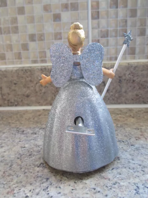 Vintage Wells Brimtoy  Clockwork Dancing Fairy Godmother.  Silver 3