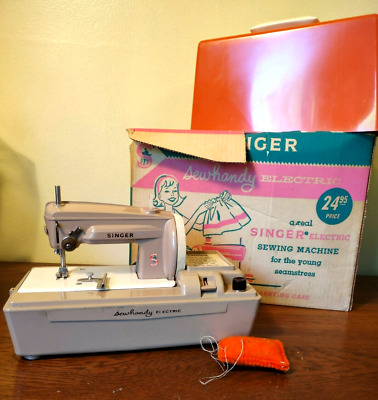 Máquina de coser eléctrica para niños Singer 1961 SewHandy modelo 50 en original Caja