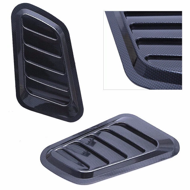 Carbon Fiber Look Car Decora Air Flow Fender Intake Hood Scoop Vent Bonnet Cover