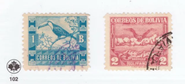 Bolivia, Scott #264-265, usado, Scott = $12