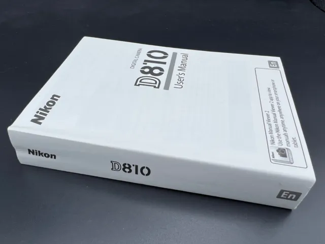 genuine original Nikon D810 camera user instruction manual (English)