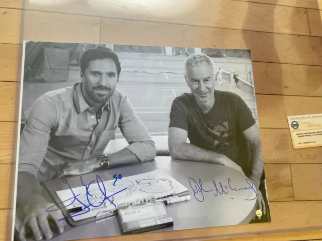 John McEnroe Henrik Lundqvist Dual Signed Autograph Auto 11x14 Steiner COA