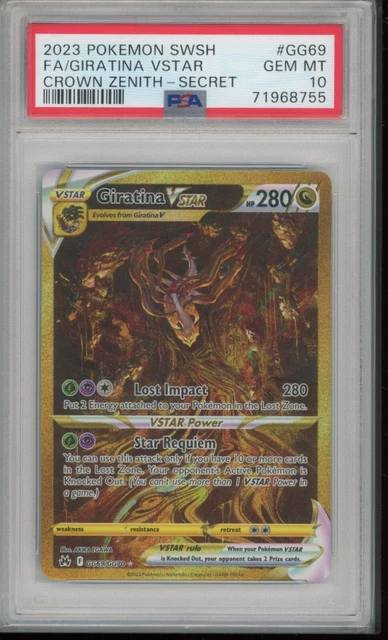 Pokemon Cards - Giratina Vstar Gg69/Gg70 - Crown Zenith - Psa 10