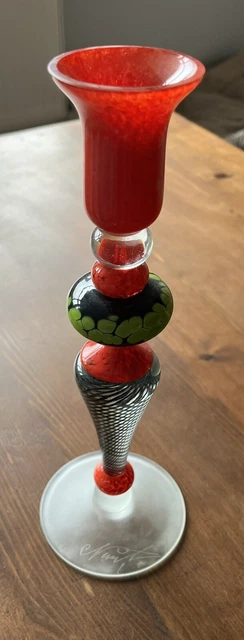 Nemtoi Signed Multicoloured Fine glass 11” Candle Holder RRP £695