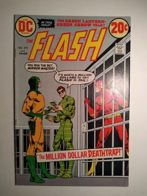 Flash #219 DC 1973; Wein,Novick, and Green Lantern/Green Arrow; O'Neil,Adams FN+