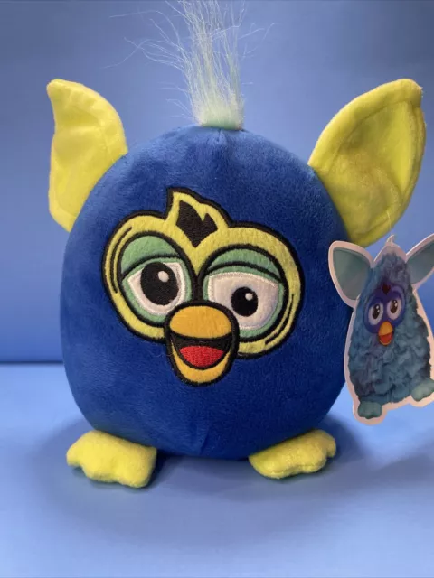 2017 BLUE FURBY 8” Plush Stuffed Toy Factory Teal Blue With Yellow Ears