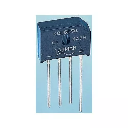 Fairchild Semiconductor KBU6J, Bridge Rectifier, 6A 600V, 4-Pin KBU