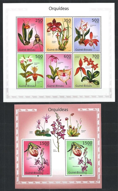 Guinea Guine Bissau 2010 Block Mini Sheet Set Orquideas Orchid Flora MNH