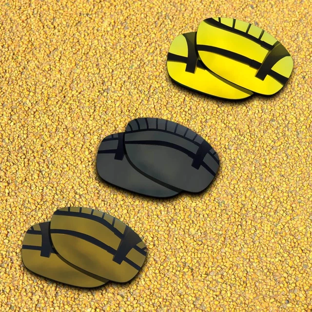 3 Sets Lenses Replacement for-Oakley Pit Bull Polarized-Black&Copper&Gold