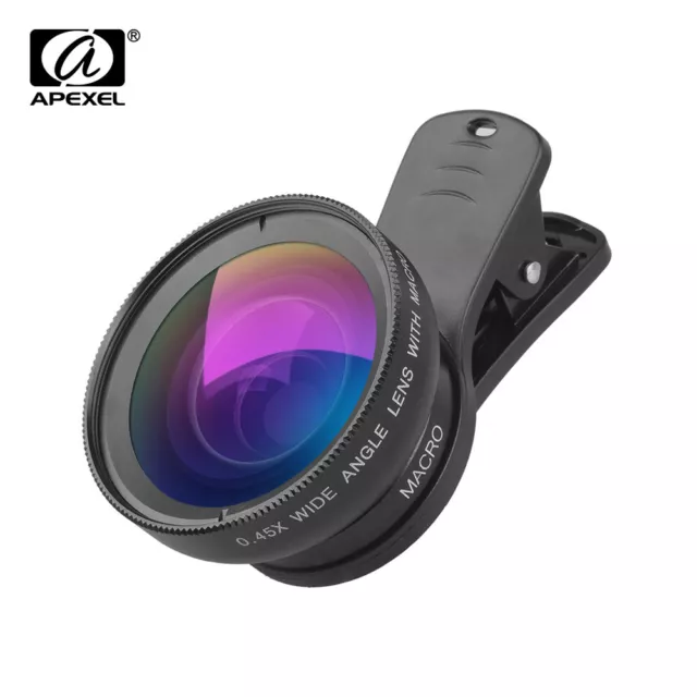 APEXEL 0.45X Super Weitwinkel 12.5X Makro HD Telefon Handy Kamera Objektiv Lens