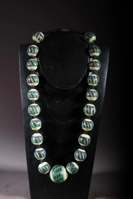 Parure : Collier Et BO, Perles En Terre Patinée Par Chris Gullon