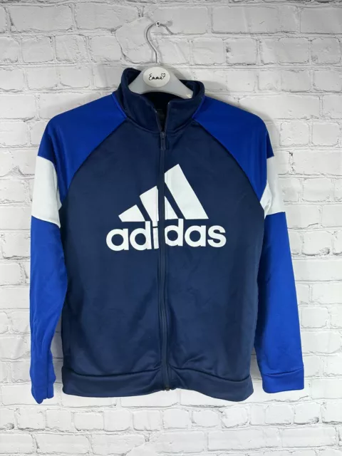 Adidas tuta con cerniera per bambini età 11 blu bianco ragazze (BQ07)