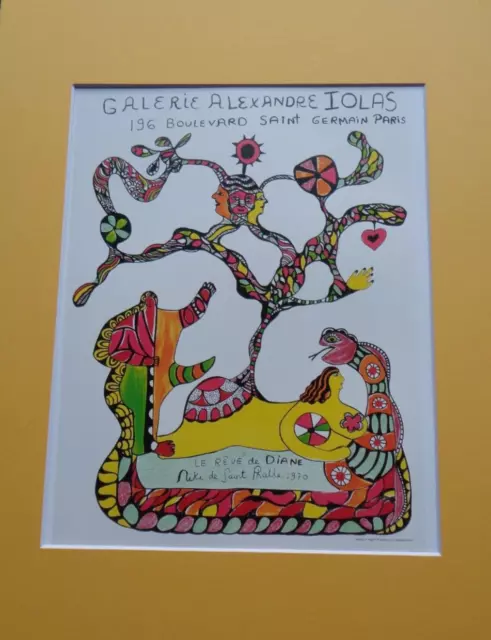 Niki de Saint Phalle Galerie Alexandre Iolas Paris Yellow Green Matted Art Print