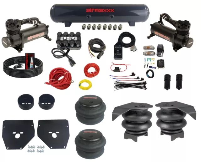 Complete Air Ride Suspension Kit Evolve Manifold Bags 480 Black Fits 1973-87 C10