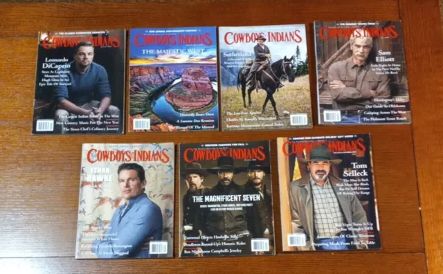 Lot of 7 Cowboys & Indians Magazine 2016 Sam Elliot DiCaprio Sutherland Hawke