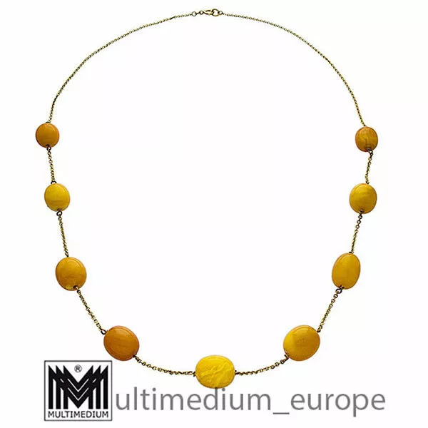 333 Gold Butterscotch Bernstein Halskette Oliven amber necklace olive