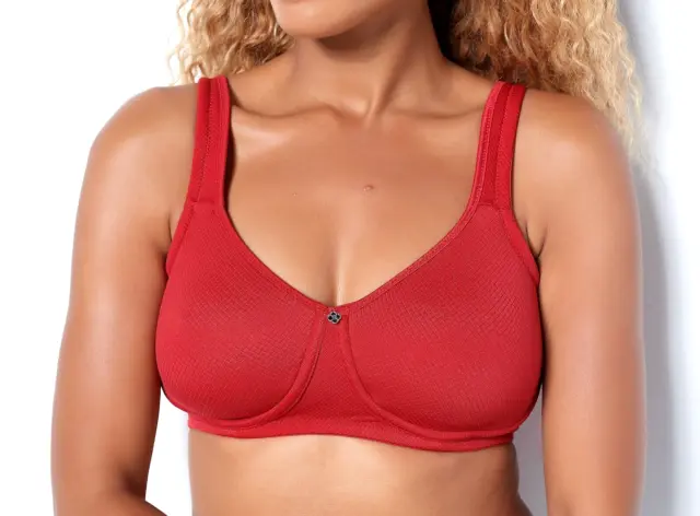 Breezies Diamond Jacquard Wirefree Support Bra- Merlot,  38C