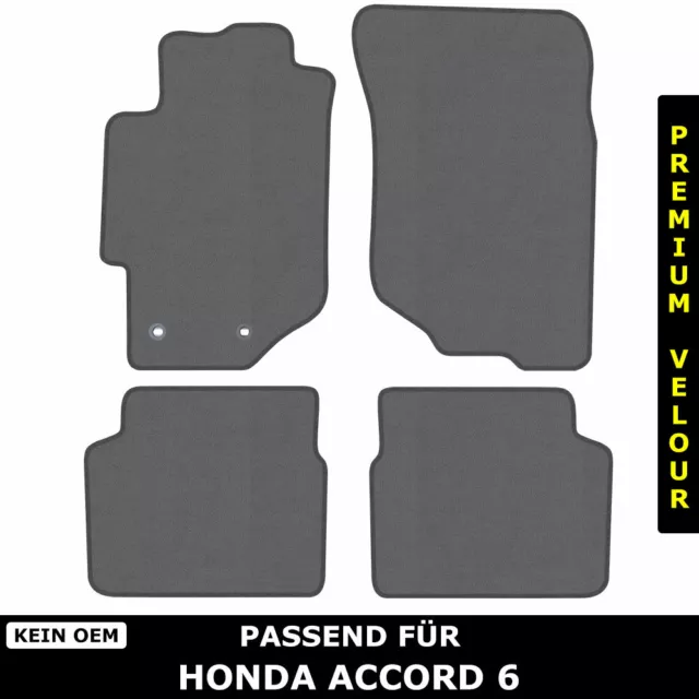 Für Honda Accord 6 CG/CF/CH/CK 1997-2003 - Fußmatten Velour 4tlg Grau