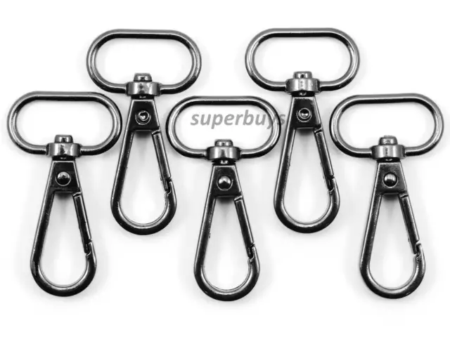 5pcs Black 47mm Metal Lobster Clip Swivel Snap Hook Backpack For 20mm Strap