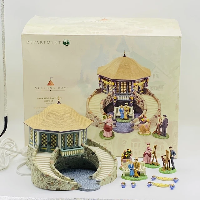 DEPARTMENT 56 SEASONS Bay Parkside Pavilion Gift Set 9 Pieces Dept 49.