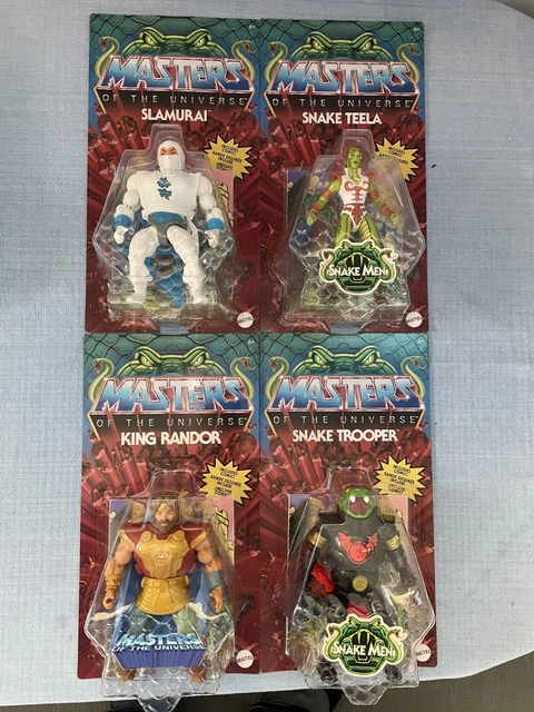 Slamurai, King Randor 200X, Snake Trooper, Snake Teela - Motu Origins Wave 13