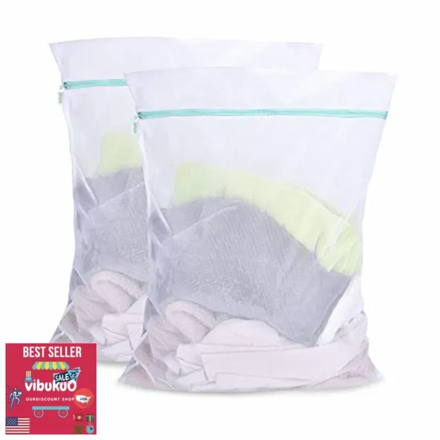 Laundry Bags 2 Pack Zippered Large Wash Bag 24 x 32 inch Durable Washing Net