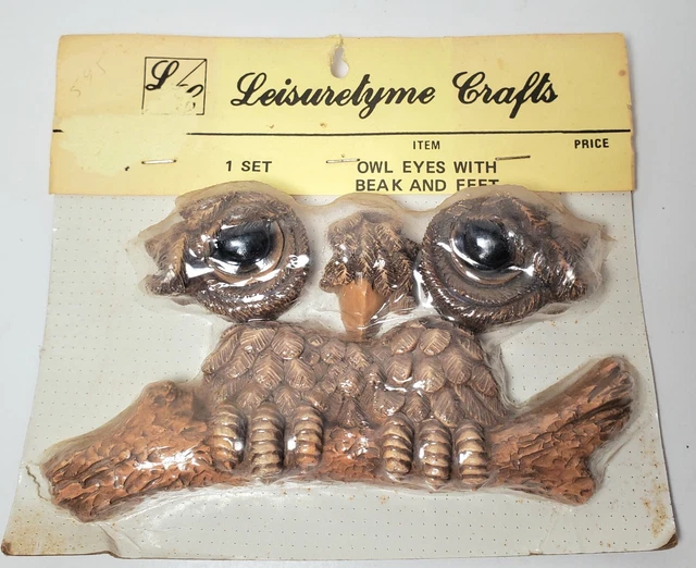 NEW Vintage LEISURETYME Crafts Plastic OWL Eyes Beak Feet Macrame