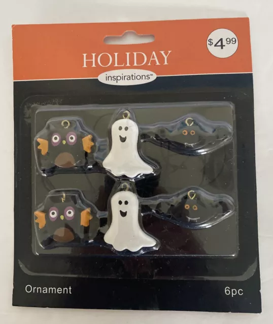 Halloween Miniature Ornaments Brand New Holiday Inspirations 6 Piece Set NIB