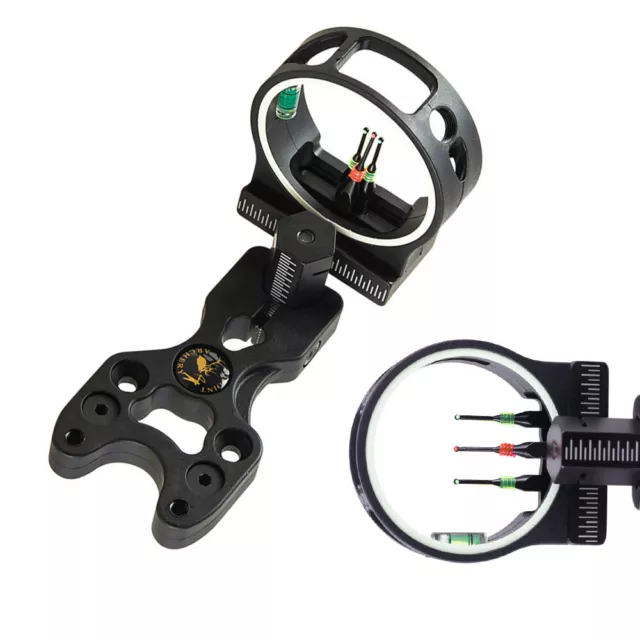 Archery 3 Pin Bow Sight 0.029" Fiber Optics Compound Bow Target Right Left Hand