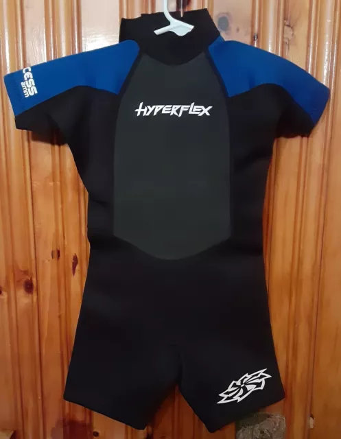 Hyperflex Access Unisex Child's 2mm Back Zip Shorty Wetsuit - Black/Blue, Size 4