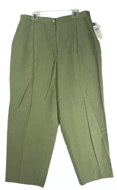 Emma James By Liz Claiborne Women's 20W Linen Pants - Green NWT