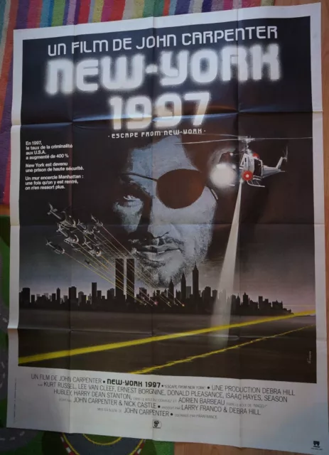 ESCAPE FROM NEW YORK 1981 ORIGINAL French Grande Film / Movie Poster.