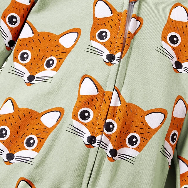 Newborn Baby Boys Girls Fox Romper Long Sleeve Hooded Jumpsuit Outfits Clothes 5