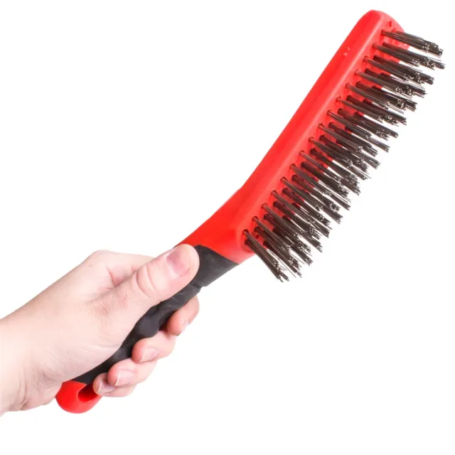 STEEL WIRE BRUSH Large 10" Paint Chip Metal Rust Remover Cleaner Cleaning Tool