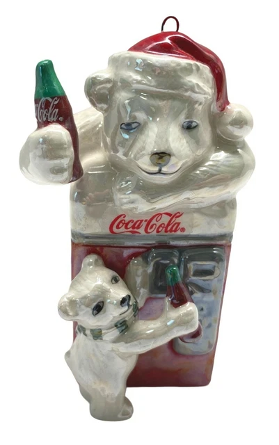 Coca Cola Polar Bear Coke Machine Christmas Tree Ornament 2004 Holiday Decor