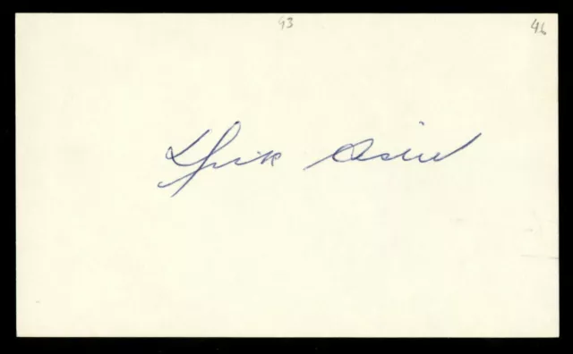 Dick Sisler d.1998 signed autograph auto 3x5 index card Baseball Player 5038